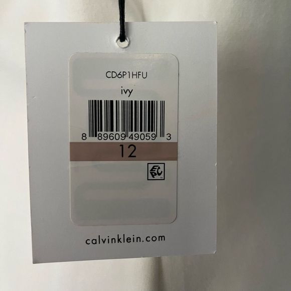 CALVIN KLEIN “IVY” SHEATH DRESS, LINED, WHITE, GOLD HALF ZIP IN FRONT | NEW | 12 - Picture 8 of 11